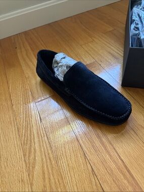 Men's Navy Blue Suede Slip-On Loafers